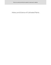 Image of History and Science of Cultivated Plants